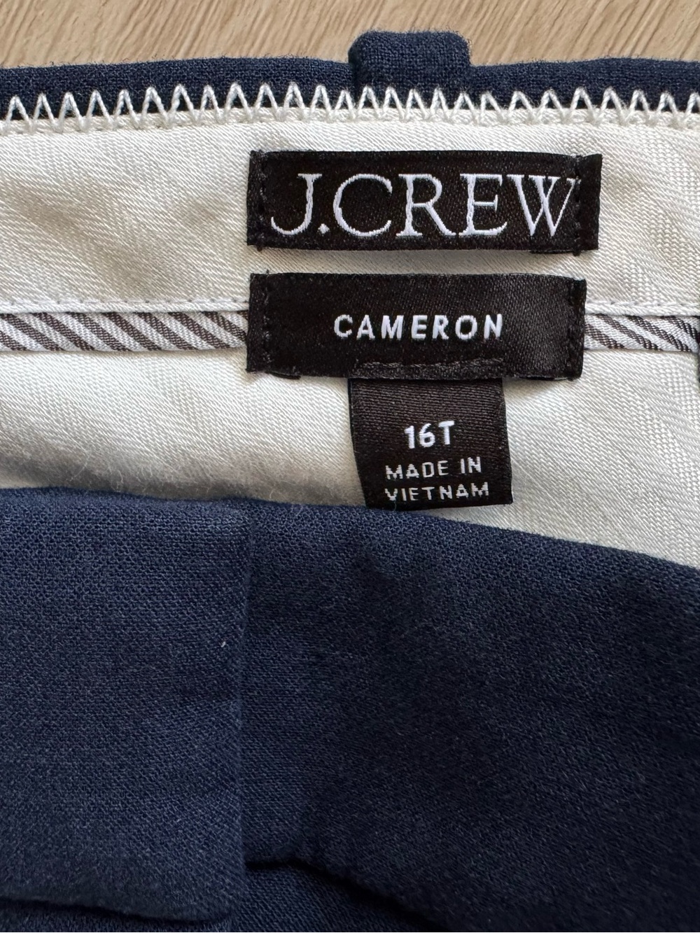 J. Crew Women’s Navy Blue Cameron Slim Cropped Pants 16 Tall Carreman Fabric - Picture 4 of 16